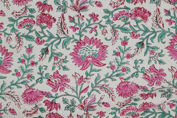Pink_Cotton_Traditional_Floral_Hand_Block_Print_Unstiched_Material_For_Men's_Kurta_Shirts_&_Women's_Kurti_and_Other_Dress_Material
