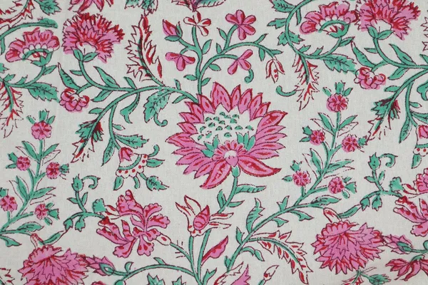 Pink_Cotton_Traditional_Floral_Hand_Block_Print_Unstiched_Material_For_Men's_Kurta_Shirts_&_Women's_Kurti_and_Other_Dress_Material