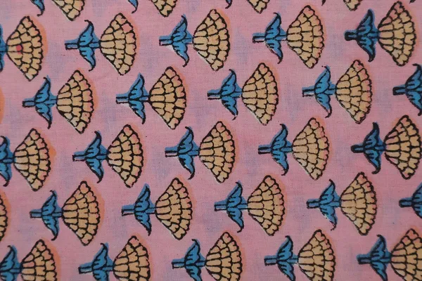 Pink_Cotton_Traditional_Floral_Hand_Block_Print_Unstiched_Material_For_Men's_Kurta_Shirts_&_Women's_Kurti_and_Other_Dress_Material