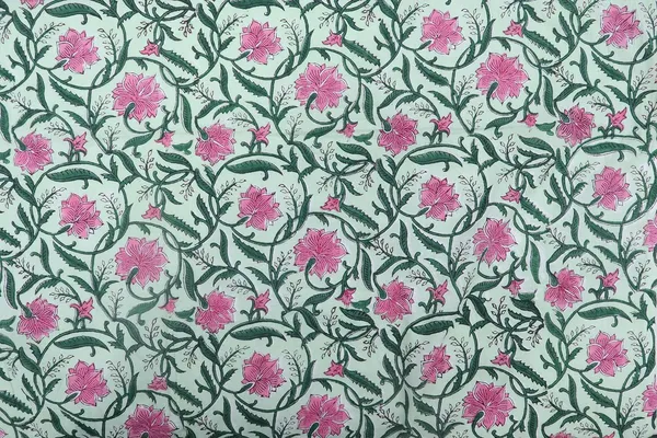 Pink_Cotton_Traditional_Floral_Hand_Block_Print_Unstiched_Material_For_Men's_Kurta_Shirts_&_Women's_Kurti_and_Other_Dress_Material