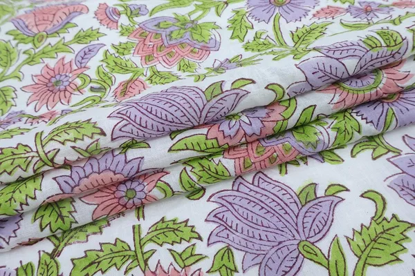Pink_Cotton_Traditional_Floral_Hand_Block_Print_Unstiched_Material_For_Men's_Kurta_Shirts_&_Women's_Kurti_and_Other_Dress_Material