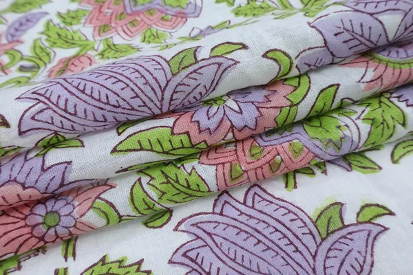 Pink_Cotton_Traditional_Floral_Hand_Block_Print_Unstiched_Material_For_Men's_Kurta_Shirts_&_Women's_Kurti_and_Other_Dress_Material