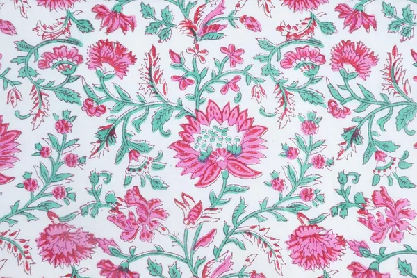 Blue_Cotton_Traditional_Floral_Hand_Block_Print_Unstiched_Material_For_Men's_Kurta_Shirts_&_Women's_Kurti_and_Other_Dress_Material