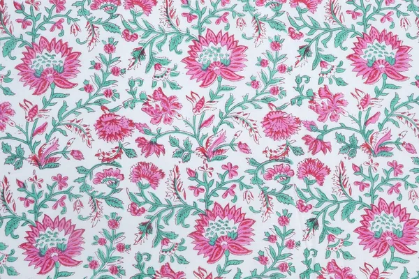 Blue_Cotton_Traditional_Floral_Hand_Block_Print_Unstiched_Material_For_Men's_Kurta_Shirts_&_Women's_Kurti_and_Other_Dress_Material