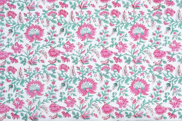 Blue_Cotton_Traditional_Floral_Hand_Block_Print_Unstiched_Material_For_Men's_Kurta_Shirts_&_Women's_Kurti_and_Other_Dress_Material