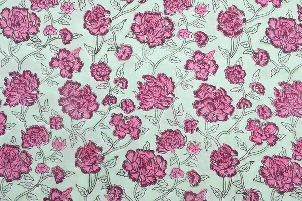 Pink_Cotton_Traditional_Floral_Hand_Block_Print_Unstiched_Material_For_Men's_Kurta_Shirts_&_Women's_Kurti_and_Other_Dress_Material