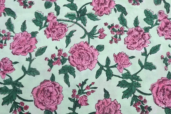 Pink_Cotton_Traditional_Floral_Hand_Block_Print_Unstiched_Material_For_Men's_Kurta_Shirts_&_Women's_Kurti_and_Other_Dress_Material