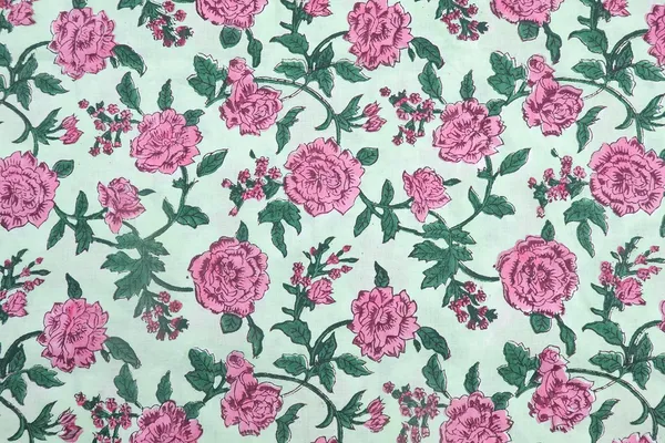 Pink_Cotton_Traditional_Floral_Hand_Block_Print_Unstiched_Material_For_Men's_Kurta_Shirts_&_Women's_Kurti_and_Other_Dress_Material