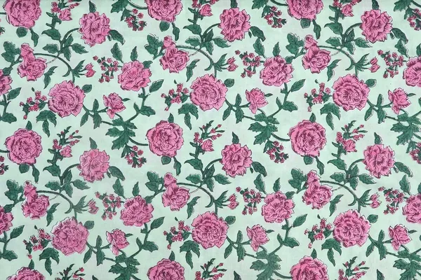 Pink_Cotton_Traditional_Floral_Hand_Block_Print_Unstiched_Material_For_Men's_Kurta_Shirts_&_Women's_Kurti_and_Other_Dress_Material