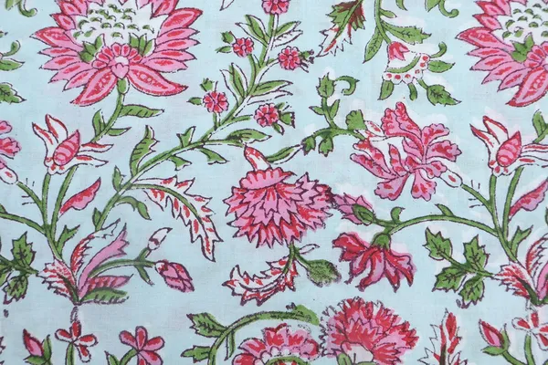 Pink_Cotton_Traditional_Floral_Hand_Block_Print_Unstiched_Material_For_Men's_Kurta_Shirts_&_Women's_Kurti_and_Other_Dress_Material