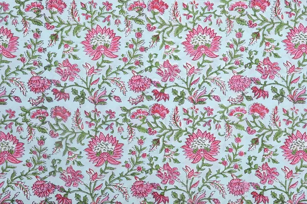 Pink_Cotton_Traditional_Floral_Hand_Block_Print_Unstiched_Material_For_Men's_Kurta_Shirts_&_Women's_Kurti_and_Other_Dress_Material