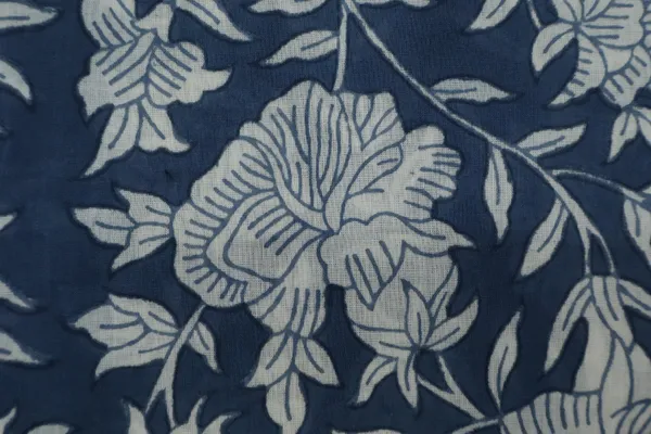 Blue_Cotton_Traditional_Floral_Hand_Block_Print_Unstiched_Material_For_Men's_Kurta_Shirts_&_Women's_Kurti_and_Other_Dress_Material