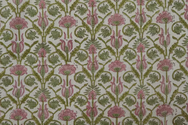 Green_Cotton_Traditional_Floral_Hand_Block_Print_Unstiched_Material_For_Men's_Kurta_Shirts_&_Women's_Kurti_and_Other_Dress_Material