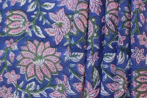 Blue_Cotton_Traditional_Floral_Hand_Block_Print_Unstiched_Material_For_Men's_Kurta_Shirts_&_Women's_Kurti_and_Other_Dress_Material