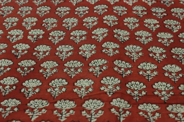 Red_Cotton_Traditional_Floral_Hand_Block_Print_Unstiched_Material_For_Men's_Kurta_Shirts_&_Women's_Kurti_and_Other_Dress_Material