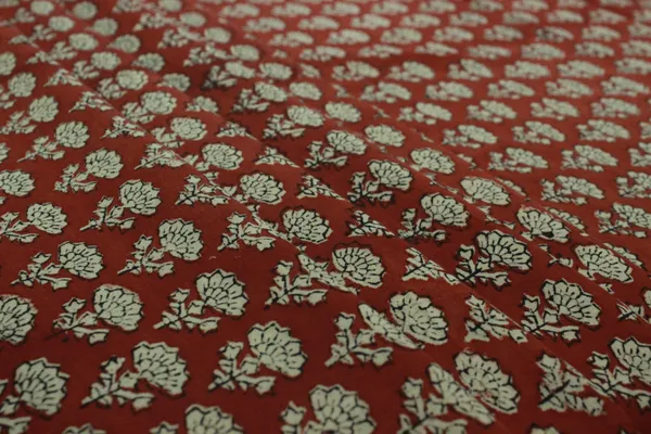 Red_Cotton_Traditional_Floral_Hand_Block_Print_Unstiched_Material_For_Men's_Kurta_Shirts_&_Women's_Kurti_and_Other_Dress_Material