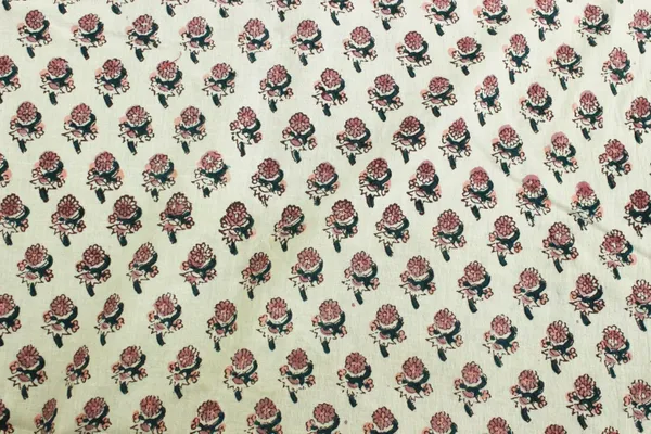 White_Cotton_Traditional_Floral_Hand_Block_Print_Unstiched_Material_For_Men's_Kurta_Shirts_&_Women's_Kurti_and_Other_Dress_Material