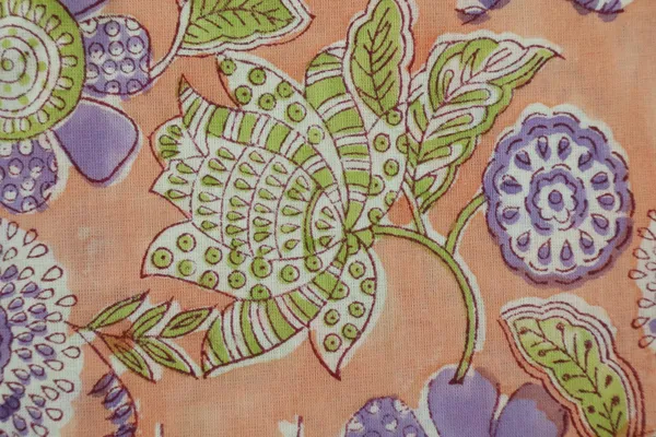 Orange_Cotton_Traditional_Floral_Hand_Block_Print_Unstiched_Material_For_Men's_Kurta_Shirts_&_Women's_Kurti_and_Other_Dress_Material