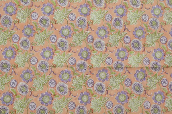 Orange_Cotton_Traditional_Floral_Hand_Block_Print_Unstiched_Material_For_Men's_Kurta_Shirts_&_Women's_Kurti_and_Other_Dress_Material