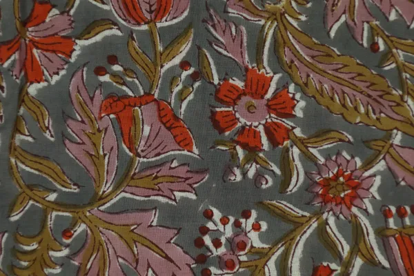 Grey_Cotton_Traditional_Floral_Hand_Block_Print_Unstiched_Material_For_Men's_Kurta_Shirts_&_Women's_Kurti_and_Other_Dress_Material