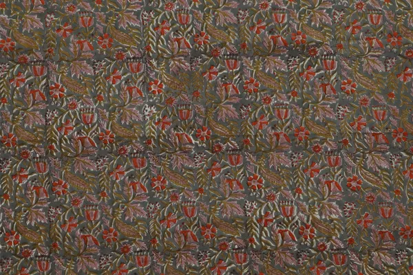 Grey_Cotton_Traditional_Floral_Hand_Block_Print_Unstiched_Material_For_Men's_Kurta_Shirts_&_Women's_Kurti_and_Other_Dress_Material