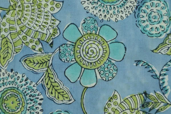 Blue_Cotton_Traditional_Floral_Hand_Block_Print_Unstiched_Material_For_Men's_Kurta_Shirts_&_Women's_Kurti_and_Other_Dress_Material