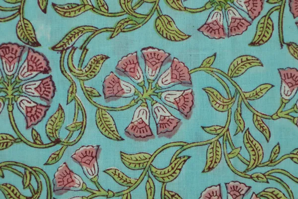 Pink_Cotton_Traditional_Floral_Hand_Block_Print_Unstiched_Material_For_Men's_Kurta_Shirts_&_Women's_Kurti_and_Other_Dress_Material