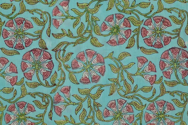 Pink_Cotton_Traditional_Floral_Hand_Block_Print_Unstiched_Material_For_Men's_Kurta_Shirts_&_Women's_Kurti_and_Other_Dress_Material