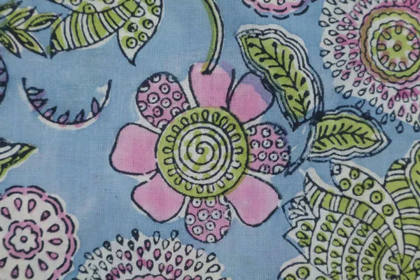 Pink_Cotton_Traditional_Floral_Hand_Block_Print_Unstiched_Material_For_Men's_Kurta_Shirts_&_Women's_Kurti_and_Other_Dress_Material