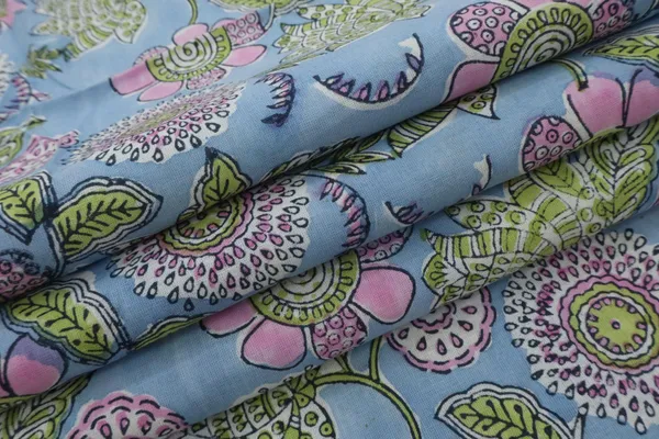 Pink_Cotton_Traditional_Floral_Hand_Block_Print_Unstiched_Material_For_Men's_Kurta_Shirts_&_Women's_Kurti_and_Other_Dress_Material