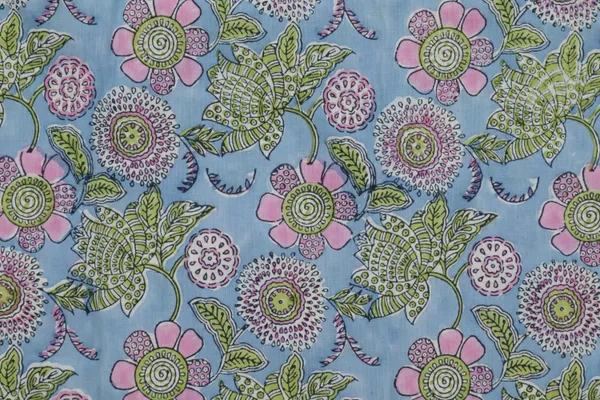 Pink_Cotton_Traditional_Floral_Hand_Block_Print_Unstiched_Material_For_Men's_Kurta_Shirts_&_Women's_Kurti_and_Other_Dress_Material