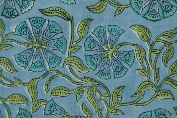 Green_Cotton_Traditional_Floral_Hand_Block_Print_Unstiched_Material_For_Men's_Kurta_Shirts_&_Women's_Kurti_and_Other_Dress_Material
