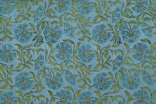 Green_Cotton_Traditional_Floral_Hand_Block_Print_Unstiched_Material_For_Men's_Kurta_Shirts_&_Women's_Kurti_and_Other_Dress_Material