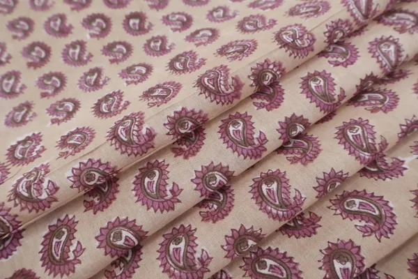 Brown_Cotton_Traditional_Floral_Hand_Block_Print_Unstiched_Material_For_Men's_Kurta_Shirts_&_Women's_Kurti_and_Other_Dress_Material