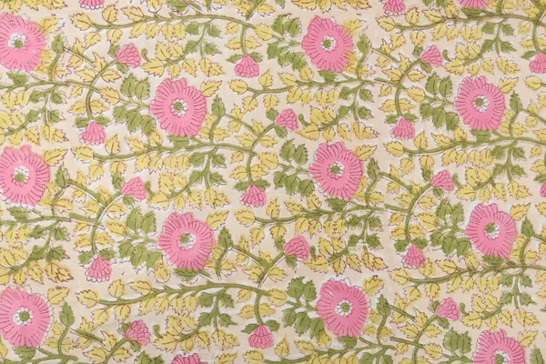Pink_Cotton_Traditional_Floral_Hand_Block_Print_Unstiched_Material_For_Men's_Kurta_Shirts_&_Women's_Kurti_and_Other_Dress_Material