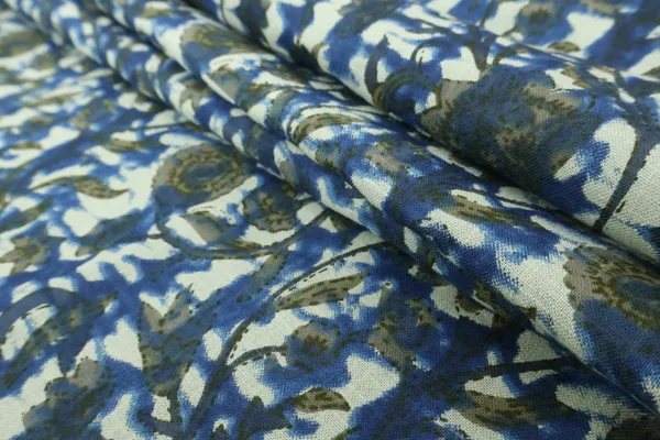 Blue_Cotton_Traditional_Floral_Hand_Block_Print_Unstiched_Material_For_Men's_Kurta_Shirts_&_Women's_Kurti_and_Other_Dress_Material