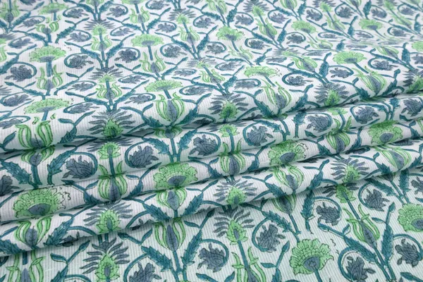 Blue_Cotton_Traditional_Floral_Hand_Block_Print_Unstiched_Material_For_Men's_Kurta_Shirts_&_Women's_Kurti_and_Other_Dress_Material