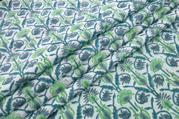 Blue_Cotton_Traditional_Floral_Hand_Block_Print_Unstiched_Material_For_Men's_Kurta_Shirts_&_Women's_Kurti_and_Other_Dress_Material