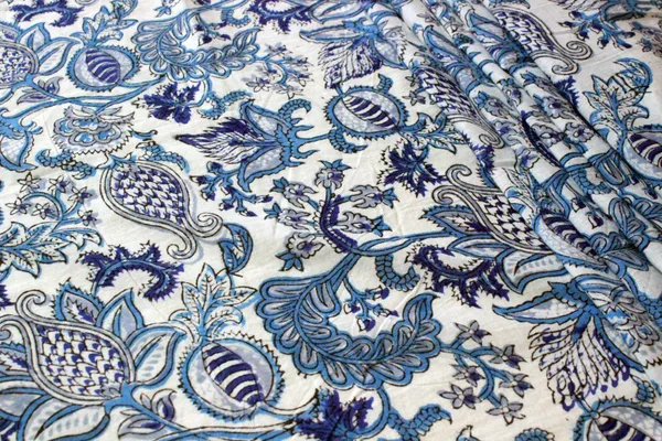 Blue_Cotton_Traditional_Floral_Hand_Block_Print_Unstiched_Material_For_Men's_Kurta_Shirts_&_Women's_Kurti_and_Other_Dress_Material|1357