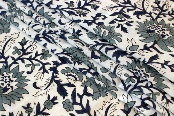 Blue_Cotton_Traditional_Floral_Hand_Block_Print_Unstiched_Material_For_Men's_Kurta_Shirts_&_Women's_Kurti_and_Other_Dress_Material|1358