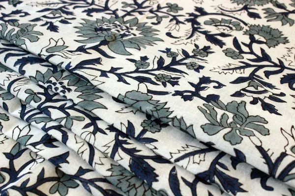 Blue_Cotton_Traditional_Floral_Hand_Block_Print_Unstiched_Material_For_Men's_Kurta_Shirts_&_Women's_Kurti_and_Other_Dress_Material|1358