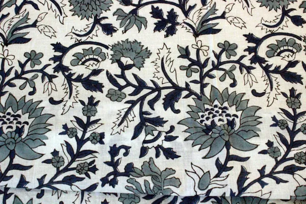 Blue_Cotton_Traditional_Floral_Hand_Block_Print_Unstiched_Material_For_Men's_Kurta_Shirts_&_Women's_Kurti_and_Other_Dress_Material|1358