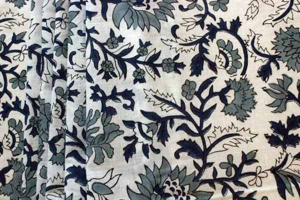 Blue_Cotton_Traditional_Floral_Hand_Block_Print_Unstiched_Material_For_Men's_Kurta_Shirts_&_Women's_Kurti_and_Other_Dress_Material|1358