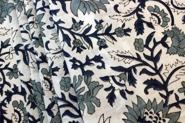 Blue_Cotton_Traditional_Floral_Hand_Block_Print_Unstiched_Material_For_Men's_Kurta_Shirts_&_Women's_Kurti_and_Other_Dress_Material|1358