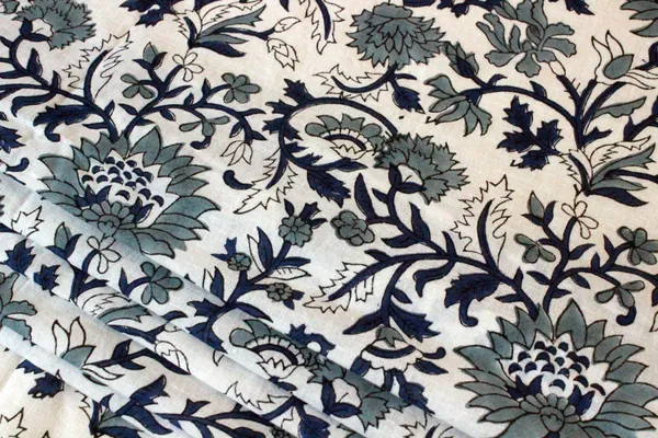 Blue_Cotton_Traditional_Floral_Hand_Block_Print_Unstiched_Material_For_Men's_Kurta_Shirts_&_Women's_Kurti_and_Other_Dress_Material|1358