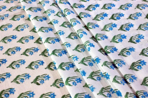 Blue_Cotton_Traditional_Floral_Hand_Block_Print_Unstiched_Material_For_Men's_Kurta_Shirts_&_Women's_Kurti_and_Other_Dress_Material|1359