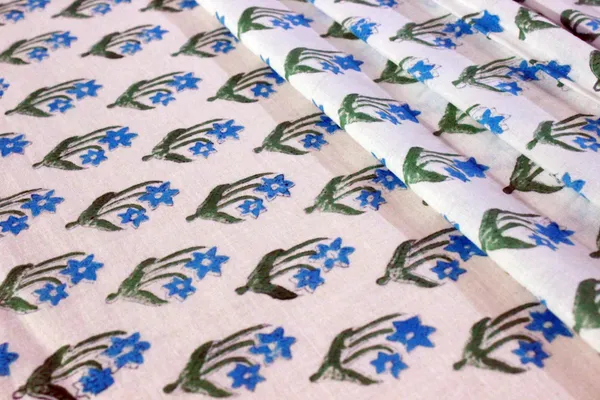 Blue_Cotton_Traditional_Floral_Hand_Block_Print_Unstiched_Material_For_Men's_Kurta_Shirts_&_Women's_Kurti_and_Other_Dress_Material|1359