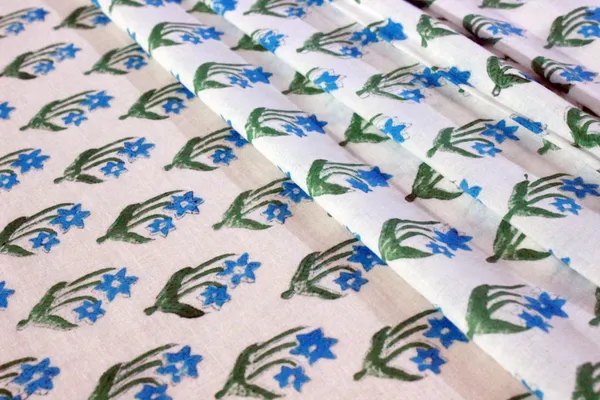 Blue_Cotton_Traditional_Floral_Hand_Block_Print_Unstiched_Material_For_Men's_Kurta_Shirts_&_Women's_Kurti_and_Other_Dress_Material|1359
