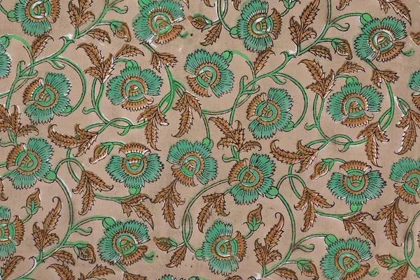 Orange_Cotton_Traditional_Floral_Hand_Block_Print_Unstiched_Material_For_Men's_Kurta_Shirts_&_Women's_Kurti_and_Other_Dress_Material