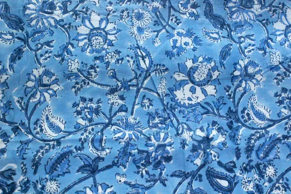 Blue_Cotton_Traditional_Floral_Hand_Block_Print_Unstiched_Material_For_Men's_Kurta_Shirts_&_Women's_Kurti_and_Other_Dress_Material|1375